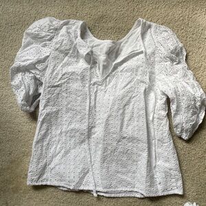 Target A New Day white Ruffled Smocked Blouse size small